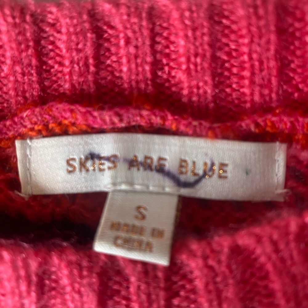 Skies Are Blue Woman’s Multi Striped Sweater Size S - Picture 3 of 3
